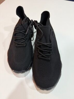 Nurse Babes Black Knit Slip-On Athletic Sneakers
